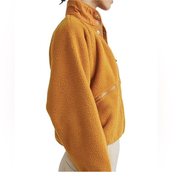 FP Movement Faux Fur Hit The Slopes Snap Jacket Mustard XL - Picture 13 of 16